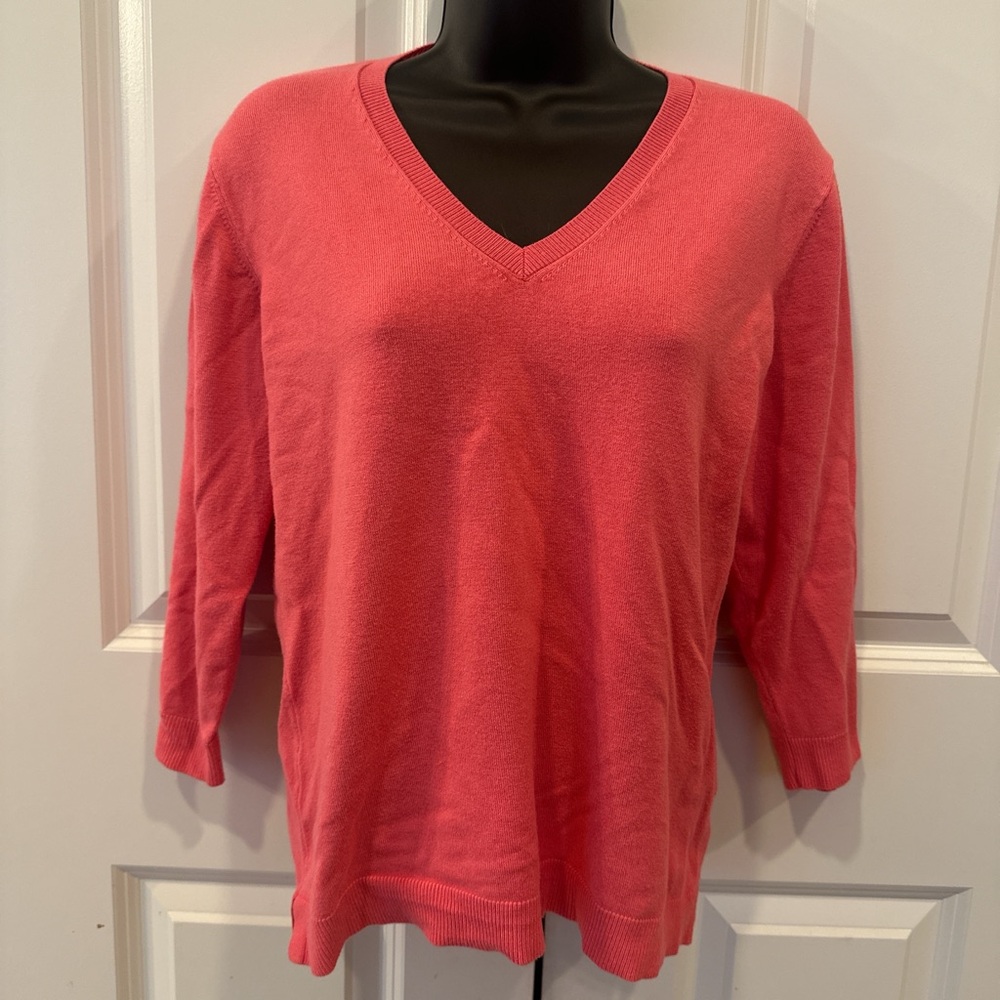 525 America Coral V-Neck Sweater
